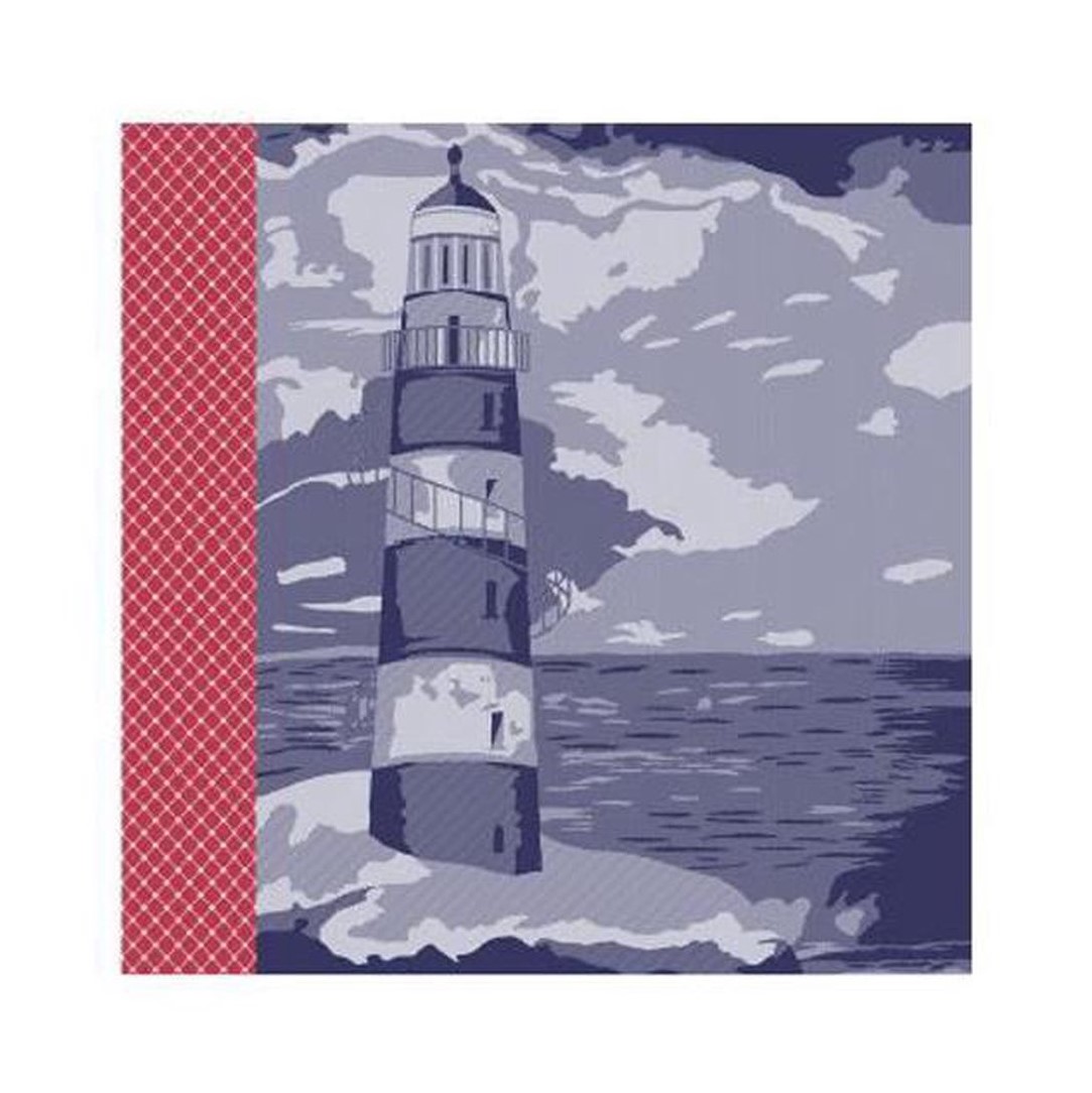 Stressvol Gemoedsrust Banyan Theedoek Elias Lighthouse Blue ⋆ de Linnen Loods