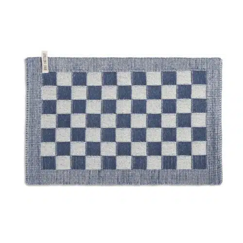 Knit Factory Placemat Block Ecru / Jeans Blauw