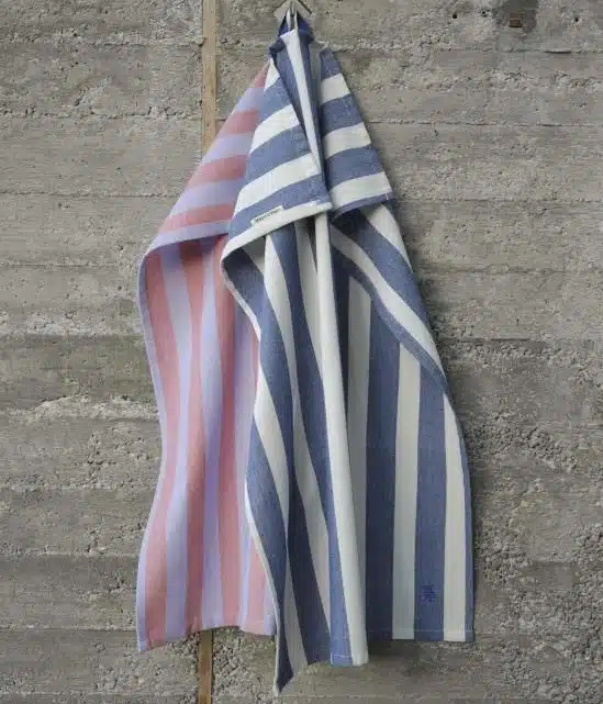 Marc O'Polo Theedoek Haley Multi Cobalt Blue (set a 2 stuks)