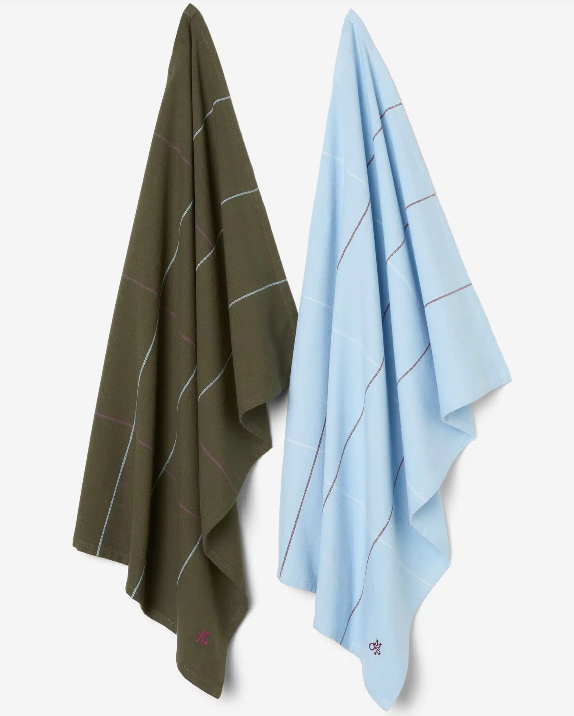 Marc O'Polo Theedoek Haley Multi Forest Green (set a 2 stuks)