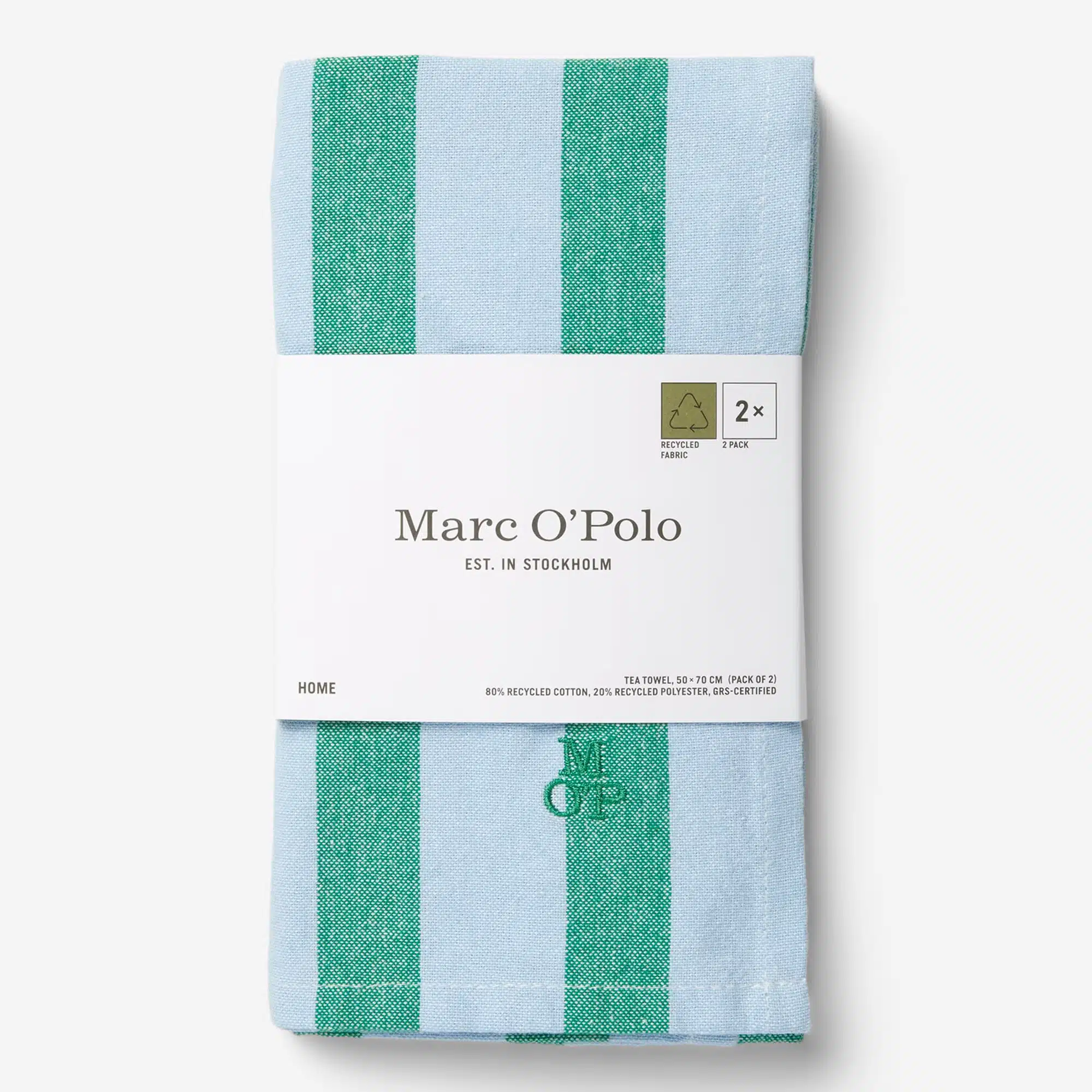 Marc O'Polo Theedoek Haley Multi Green (set a 2 stuks)