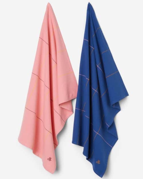 Marc O'Polo Theedoek Haley Multi Pink (set a 2 stuks)