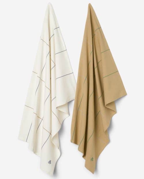 Marc O'Polo Theedoek Haley Multi Sand (set a 2 stuks)